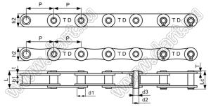 08-2040FPF1 цепь приводная; P=25,40мм