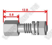 DS1045-01-128005804 (UNC#4-40x5.8+7.0) комплект крепежа D-SUB: cтойка шестигранная с внутренней и внешней резьбами #4-40, L=12,8мм + плоская шайба + шайба Гровера + гайка T=2,0 мм