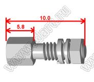 DS1045-01-10005804 (UNC#4-40x5.8+4.2) комплект крепежа D-SUB: cтойка шестигранная с внутренней и внешней резьбами #4-40, L=10мм + плоская шайба + шайба Гровера + гайка T=2,0 мм