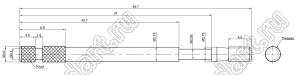 DS1045-15 винт удлиненный UNC#4-40 для разъемов D-SUB; L=44,7мм; латунь никелированная