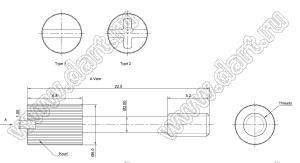 DS1045-04 винт удлиненный UNC#4-40 для разъемов D-SUB; UNC#4-40; L=22,5мм; сталь