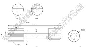 DS1045-04 винт удлиненный UNC#4-40 для разъемов D-SUB; L=22,5мм; латунь никелированная