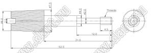 DS1045-23 винт удлиненный UNC#4-40 с пластиковой головкой для разъемов D-SUB; L=52,5мм; латунь никелированная