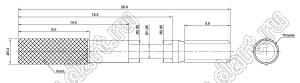 DS1045-07 винт удлиненный UNC#4-40 для разъемов D-SUB; L=27,0мм; латунь никелированная