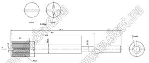 DS1045-19 винт удлиненный UNC#4-40 для разъемов D-SUB; L=56,5мм; латунь никелированная