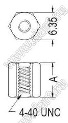 HP44L-6.35 cтойка шестигранная с внутренними резьбами 4-40 UNC; нейлон-66 (UL); натуральный; A=6,35мм