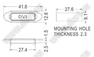 DVI-2 заглушка разъема DVI; 27,6x9,1мм; нейлон-66 (UL); черный