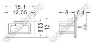 PJD-45-4 заглушка штекера RJ-45; нейлон-66 (UL); серый