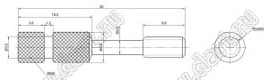 DS1045-05 винт удлиненный UNC#4-40 для разъемов D-SUB; L=23,0мм; латунь никелированная