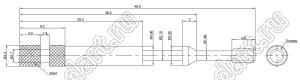 DS1045-17 винт удлиненный UNC#4-40 для разъемов D-SUB; L=48,5мм; латунь никелированная