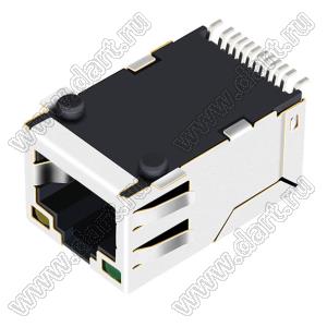 LPJ3011ABNL (J3011G21DNL/JB0-1002NL/ARJE-0034/WE7498010210A)-SOCKET разъем 8P8C для поверхностного (SMD) монтажа с фильтром и светодиодами RJ-45