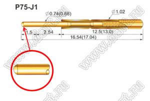 P75-J1 игла подпружиненная