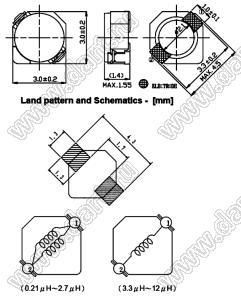 CDRH2D14NP серия (3,0x3,0x1,5 мм)