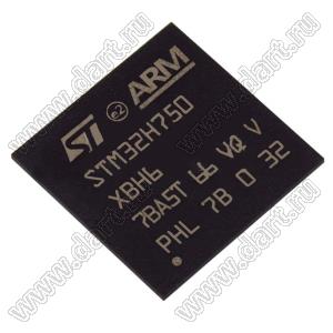 STM32H750XBH6 (BGA-240) микроконтроллер 32-bit ARM® Cortex®-M7; F=480MHz; CANbus, EBI/EMI, Ethernet, I²C, IrDA, LINbus, MDIO, MMC/SD/SDIO, QSPI, SAI, SPDIF, SPI, SWPMI, UART/USART, USB OTG; Brown-out Detect/Reset, DMA, I&sup2;S, LCD, POR, PWM, WDT; I