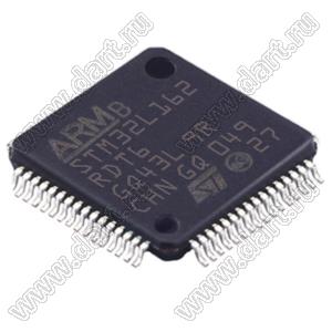 STM32L162RDT6TR (LQFP-64) микроконтроллер 32-bit ARM® Cortex®-M3; F=32MHz; I²C, IrDA, LINbus, SPI, UART/USART, USB; Brown-out Detect/Reset, DMA, I&sup2;S, LCD, POR, PWM, WDT; I/O=51шт; FLASH 384KB (384Kx8); EEPROM 12Kx8; RAM 48Kx8; Uпит.=1,8...3,6V; 