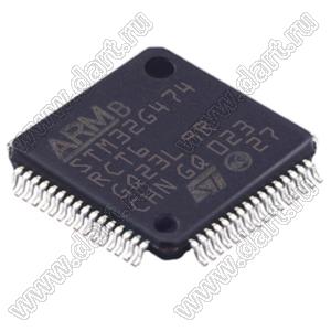 STM32G474RCT6 (LQFP-64) микроконтроллер 32-bit ARM® Cortex®-M4F; F=170MHz; CANbus, I²C, IrDA, LINbus, QSPI, SPI, UART/USART; Brown-out Detect/Reset, DMA, I&sup2;S, POR, PWM, WDT; I/O=52шт; FLASH 256KB (256Kx8); EEPROM -; RAM 128Kx8; Uпит.=1,71...3,6V