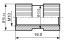 BLZE-100160 втулка резьбовая закладная круглая со сквозным отверстием; M10; L=16,0мм; латунь