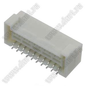 SM20B-ZPDSS-TF вилка SMD двухрядная горизонтальная на плату; шаг 1,5мм; 2x10-конт.; медный сплав луженый / нейлон, цвет натуральный