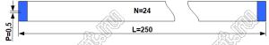 BLFPC P0,5 24PIN 250mm шлейф плоский сверхтонкий FFC/FPC; 24-конт.; длина 250мм; контакты на одной поверхности