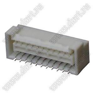 SM22B-ZPDSS-TF вилка SMD двухрядная горизонтальная на плату; шаг 1,5мм; 2x11-конт.; медный сплав луженый / нейлон, цвет натуральный