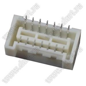 SM14B-ZPDSS-TF вилка SMD двухрядная горизонтальная на плату; шаг 1,5мм; 2x7-конт.; медный сплав луженый / нейлон, цвет натуральный