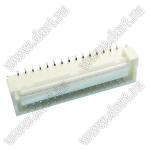BM30B-ZPDSS-TF вилка SMD двухрядная вертикальная на плату; шаг 1,5мм; 2x15-конт.; медный сплав луженый / нейлон, цвет натуральный