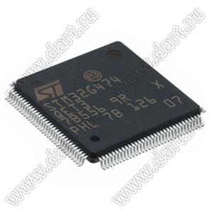 STM32G474QET3 (LQFP-128) микроконтроллер 32-bit ARM® Cortex®-M4F; F=170MHz; CANbus, I²C, IrDA, LINbus, QSPI, SPI, UART/USART; Brown-out Detect/Reset, DMA, I&sup2;S, POR, PWM, WDT; I/O=107шт; FLASH 512KB (512Kx8); EEPROM -; RAM 128Kx8; Uпит.=1,71...3,