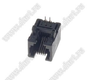 95001-6P4C (T4-6P4C)-SOCKET розетка RJ-45 на плату, 6 позиций, 4 контакта; A=13,20мм