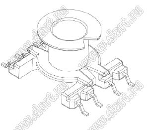 YT-0614-1 каркас SMD высокочастотного трансформатора горизонтальный RM6, 1-секц., 8 выв.