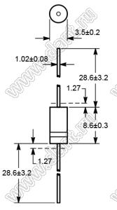 1N5376A (DO-15) стабилитрон; корпус DO-15; 87В; ±10%; 5,0Вт