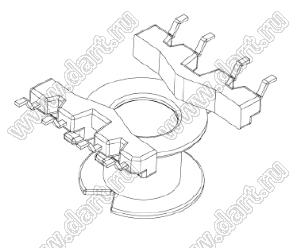 YT-0614-1 каркас SMD высокочастотного трансформатора горизонтальный RM6, 1-секц., 8 выв.