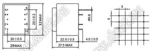 AS2812-U2-0100-240-S трансформатор герметичный; P=1,0VA; Uперв.=2x115В; Uвтор.=32,0В; Uвтор.нагр.=24/42В