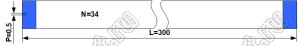 BLFPC P0,5 34PIN 300mm шлейф плоский сверхтонкий FFC/FPC; 34; длина 300мм; контакты на одной поверхности