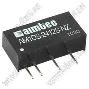 AM1DS-2412S-NZ модульный источник питания постоянного тока (DC/DC); Uвх=21,6...26,4В; Uвых=12В; Iвых=84мА; Uпр=1500; 1,0Вт