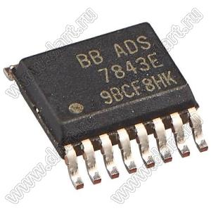 ADS7843E (SSOP-16) микросхема контроллер с сенсорным экраном; Uпит.=2,7…5,0В; Tраб. -40...+85°C