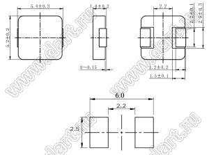 0518CDMCCDS-R56MC дроссель SMD; L=0,56±20%мкГн; Isat (max)=12,5А; Isat (typ)=14,7А