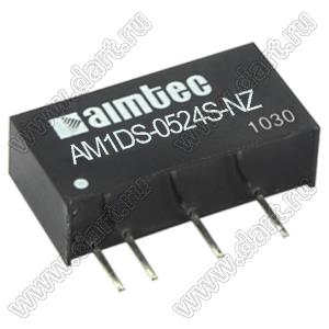 AM1DS-0524S-NZ модульный источник питания постоянного тока (DC/DC); Uвх=4,5...5,5В; Uвых=24В; Iвых=42мА; Uпр=1500; 1,0Вт