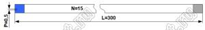 BLFPC P0,5 16PIN 300mm REV шлейф плоский сверхтонкий FFC/FPC; 16; длина 300мм; контакты на разных поверхностях