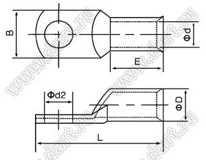 SCT-AWG-4x3/8 неизолированный кабельный наконечник, кольцевой тип; медь луженая; d2=10,4мм; A.W.G. 4x3/8
