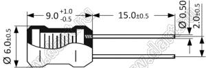 SL0406T-1R0K-D2 дроссель с аксиальными выводами; L=1,0мкГн (при 1 кГц); I max=300мА