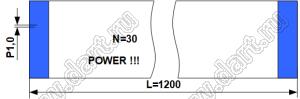 BLFPC P1,0 30PIN 1200mm-POWER AWM-20706 шлейф плоский, шаг 1,0мм 30 жил длина 1200мм, контакты на одной поверхности, на повышенный ток