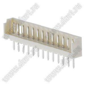 Molex Micro-Latch™ 532531370 вилка однорядная прямая на плату; шаг 2,00мм; 13-конт.; нейлон натуральный (бежевый)/латунь луженая