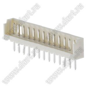 Molex Micro-Latch™ 532531370 вилка однорядная прямая на плату; шаг 2,00мм; 13-конт.; нейлон натуральный (бежевый)/латунь луженая