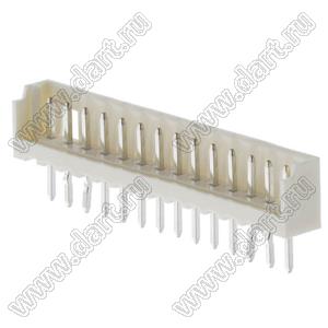 Molex Micro-Latch™ 532531470 вилка однорядная прямая на плату; шаг 2,00мм; 14-конт.; нейлон натуральный (бежевый)/латунь луженая