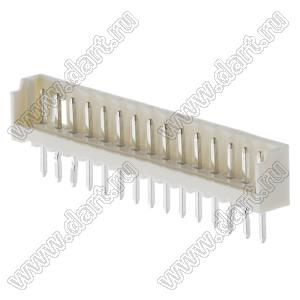 Molex Micro-Latch™ 532531570 вилка однорядная прямая на плату; шаг 2,00мм; 15-конт.; нейлон натуральный (бежевый)/латунь луженая