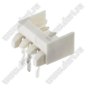 Molex Micro-Latch™ 532540370 вилка однорядная угловая на плату; шаг 2,00мм; 3-конт.; нейлон натуральный (бежевый)/латунь луженая