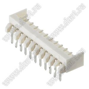 Molex Micro-Latch™ 532541170 вилка однорядная угловая на плату; шаг 2,00мм; 11-конт.; нейлон натуральный (бежевый)/латунь луженая