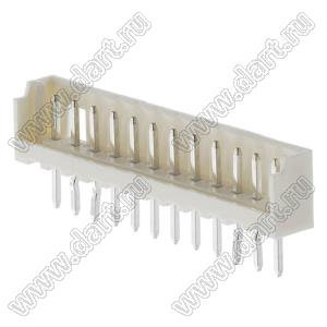 Molex Micro-Latch™ 532531070 вилка однорядная прямая на плату; шаг 2,00мм; 10-конт.; нейлон натуральный (бежевый)/латунь луженая