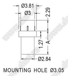 LGPG27-9.5 (EMP1-9.5-F) световод; A=9,5мм; B=2,29мм; C=1,27мм; поликарбонат (UL); прозрачный