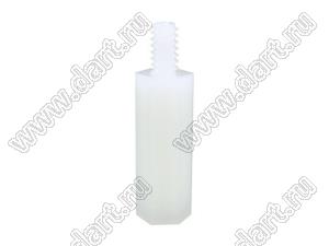 TP632-50.8L стойка шестигранная с внутренней и наружной резьбами 6-32 UNC; A=50,8мм; B=6,35мм; нейлон-66 (UL); натуральный